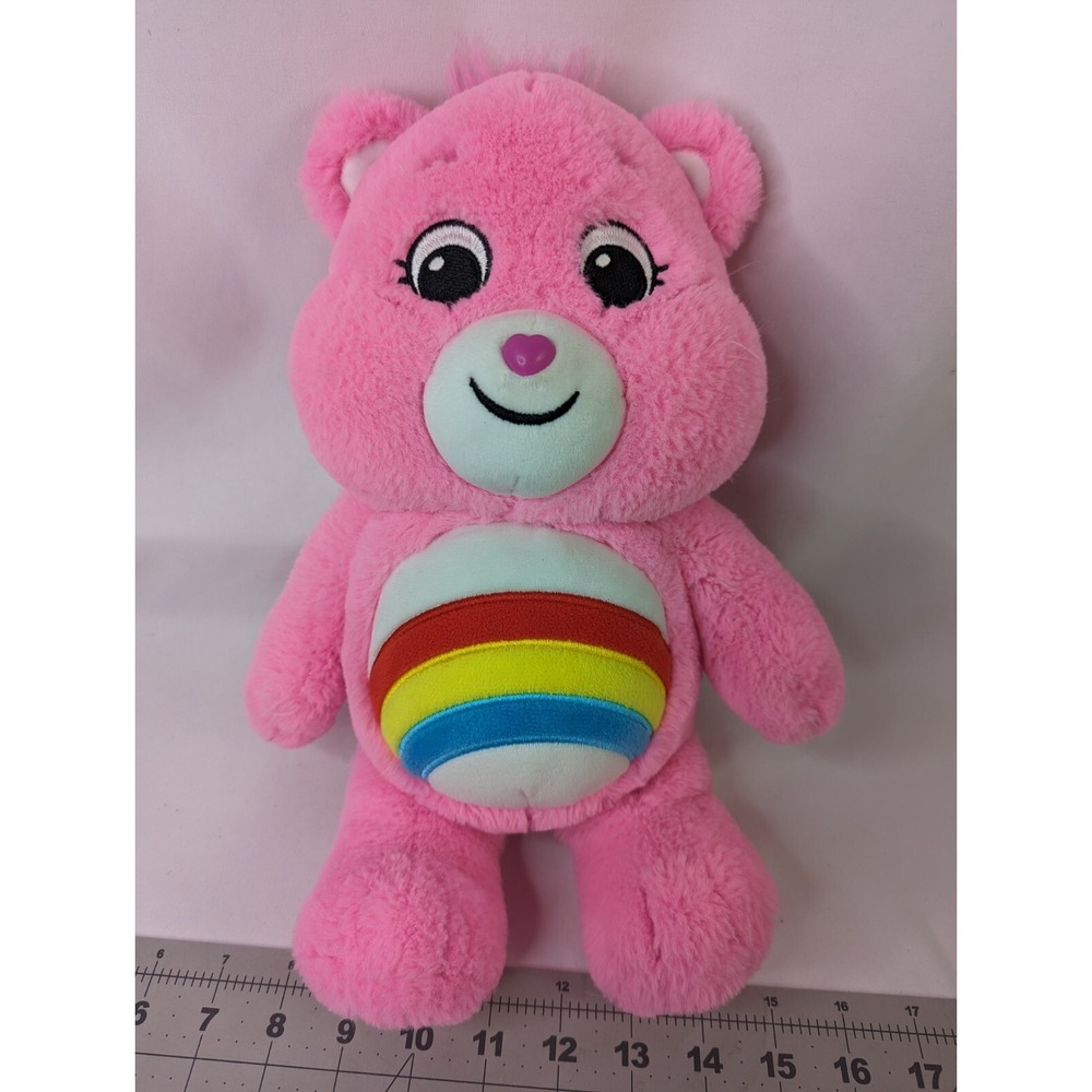 Care Bears Pink Cheer Bear Plush 13‎ Inch Rainbow Basic Fun 2020 Stuffed Animal